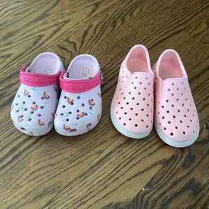 Bundle of Crocs Girls' Pink and Gray Size 8